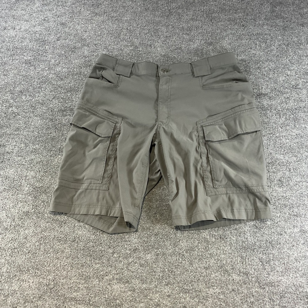 Duluth Trading Co Mens 36 Dry on the Fly Relaxed Fit Cargo Shorts Gray Green